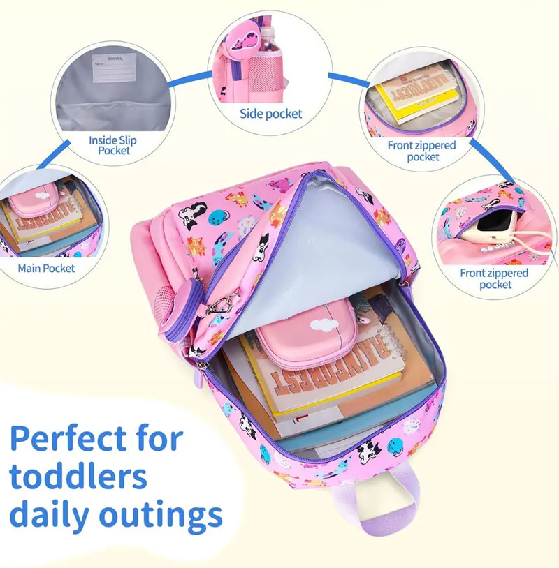 Nylon Backpack for Girls with Coin Purse, Preschool Bag, Lightweight  School Bag for Kids Age 2-6