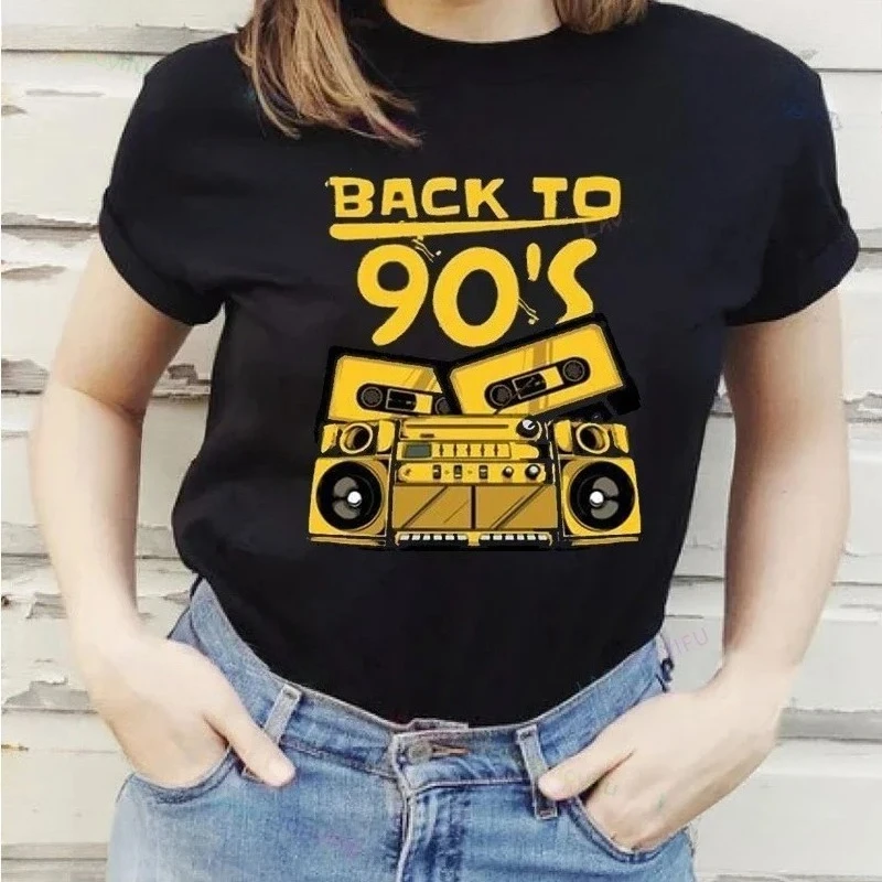 Back To 90s I Love 90 T-shirt Born in The 80's But 90's Made Me Shirts Vintage for Birthday Party Gift Women Clothing