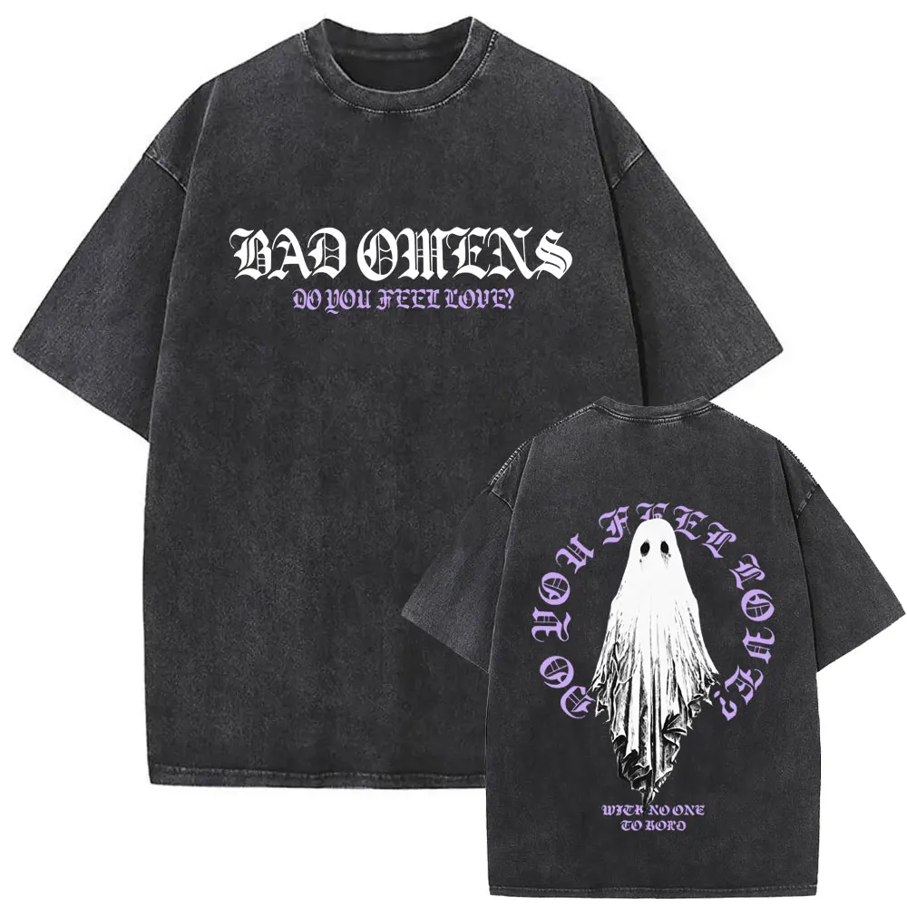 Washed Vintage Bad Omens Do You Feel Love Tour 2026 Men Women T-shirt Summer Retro Rock Streetwear Gothic Metal Style T-shirts