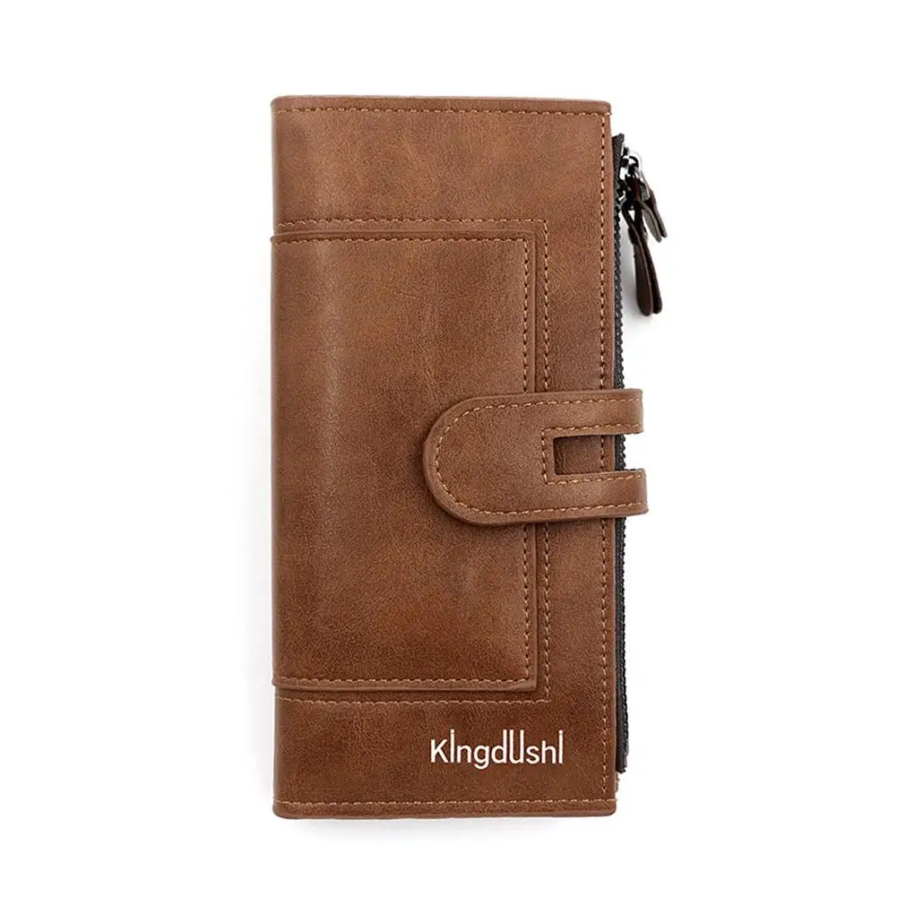 Luxury Fashion PU Leather Long Wallet Women's Slim Clutch Purse with Zipper Coin Pocket for Designer Style Elegant Daily Use
