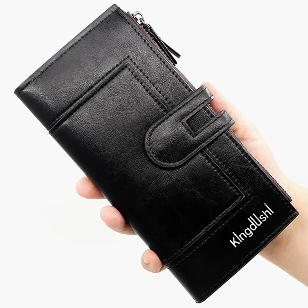 Luxury Fashion PU Leather Long Wallet Women's Slim Clutch Purse with Zipper Coin Pocket for Designer Style Elegant Daily Use