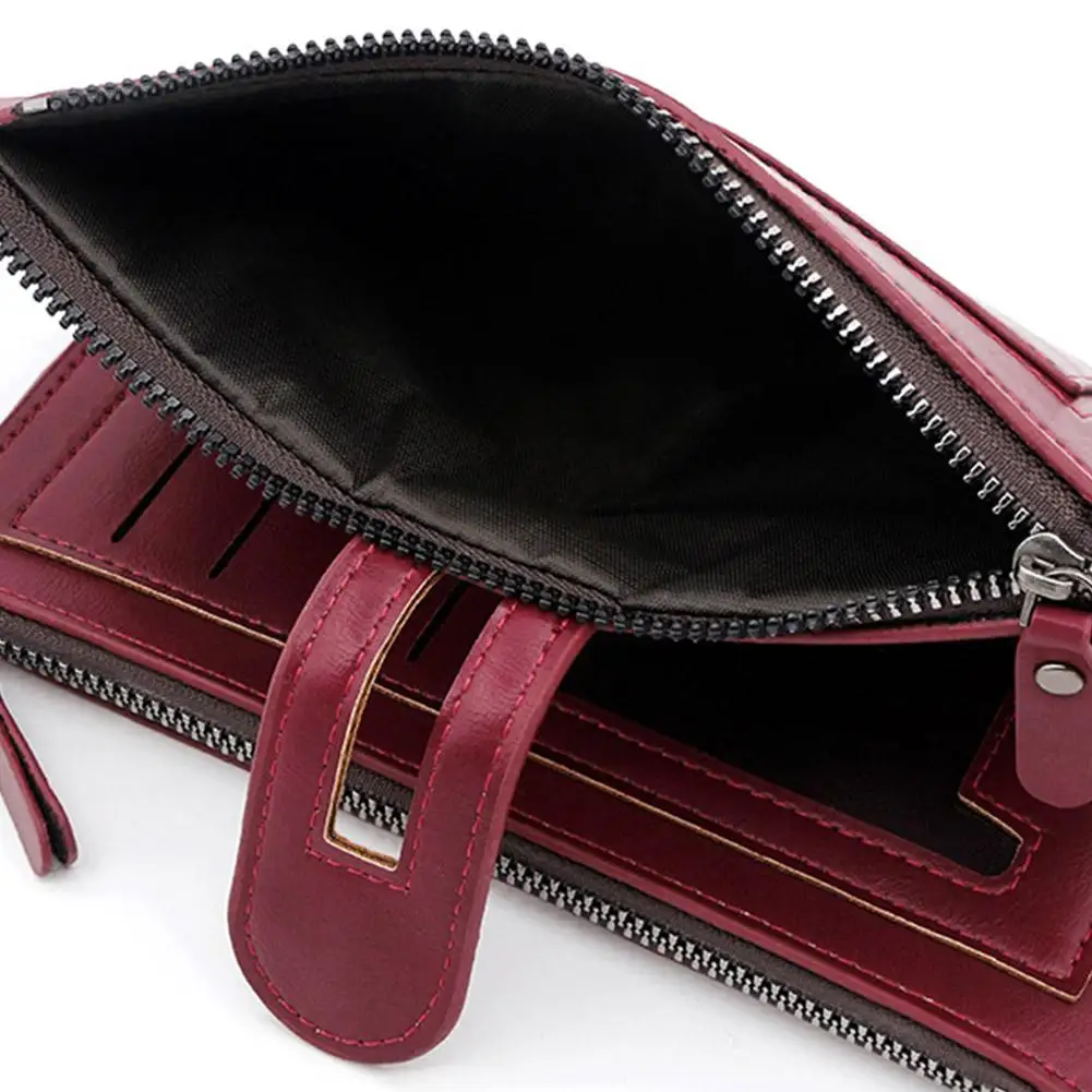 Luxury Fashion PU Leather Long Wallet Women's Slim Clutch Purse with Zipper Coin Pocket for Designer Style Elegant Daily Use