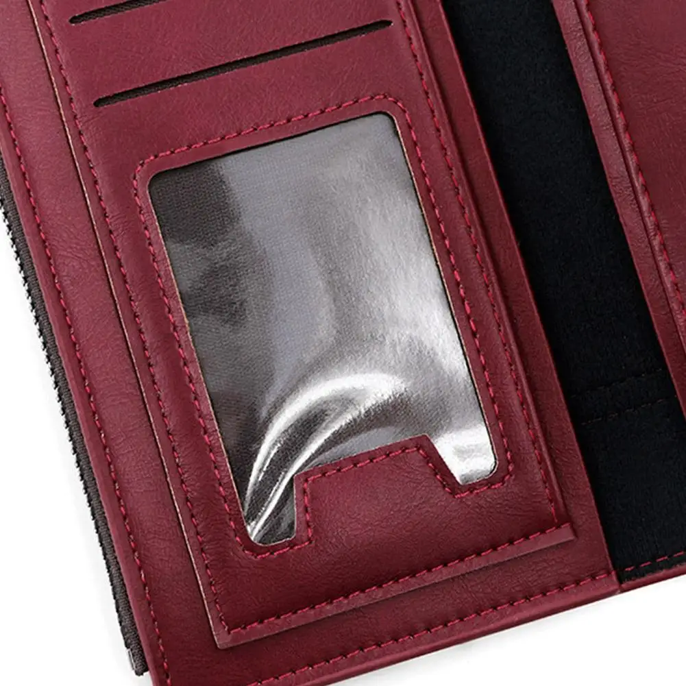 Luxury Fashion PU Leather Long Wallet Women's Slim Clutch Purse with Zipper Coin Pocket for Designer Style Elegant Daily Use