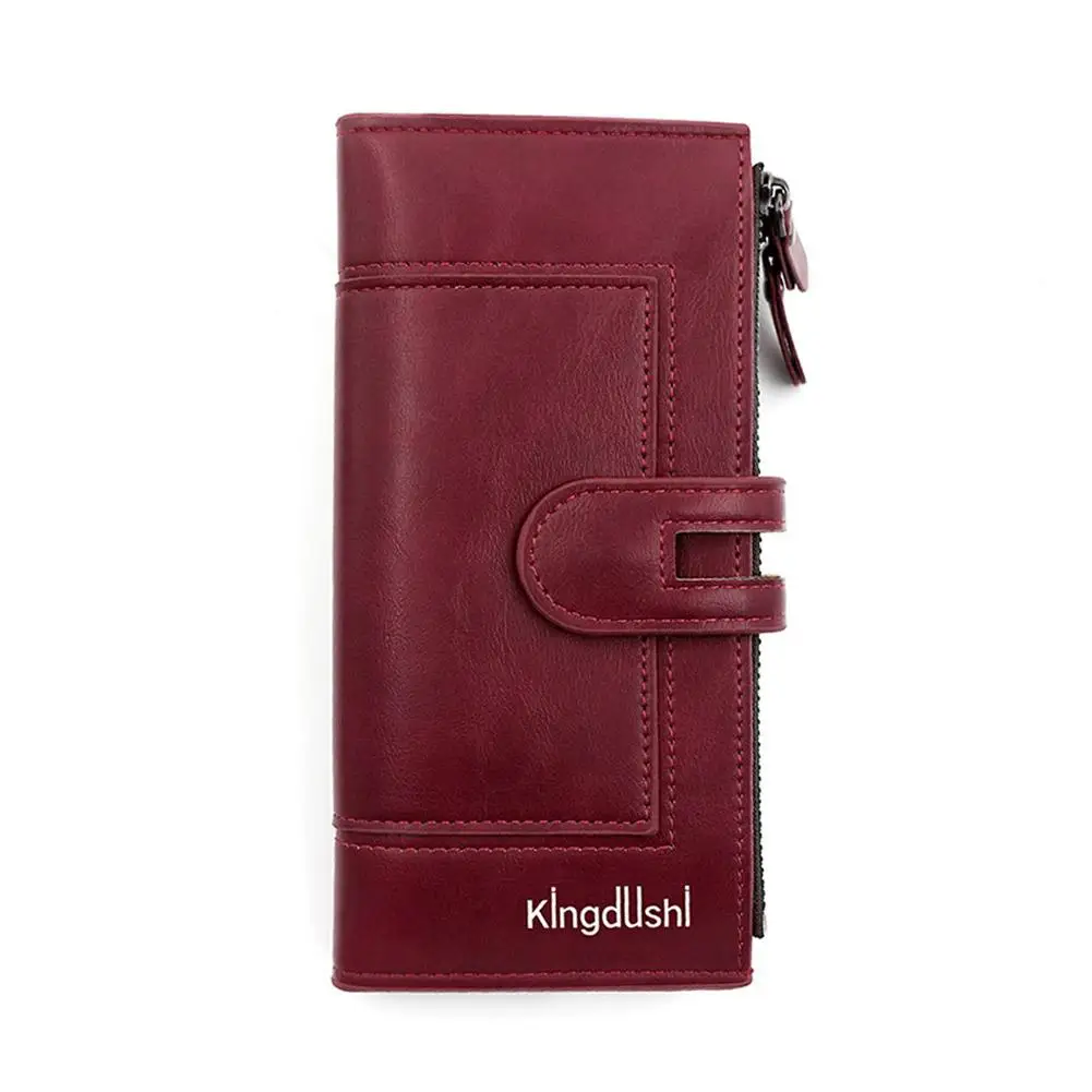 Luxury Fashion PU Leather Long Wallet Women's Slim Clutch Purse with Zipper Coin Pocket for Designer Style Elegant Daily Use