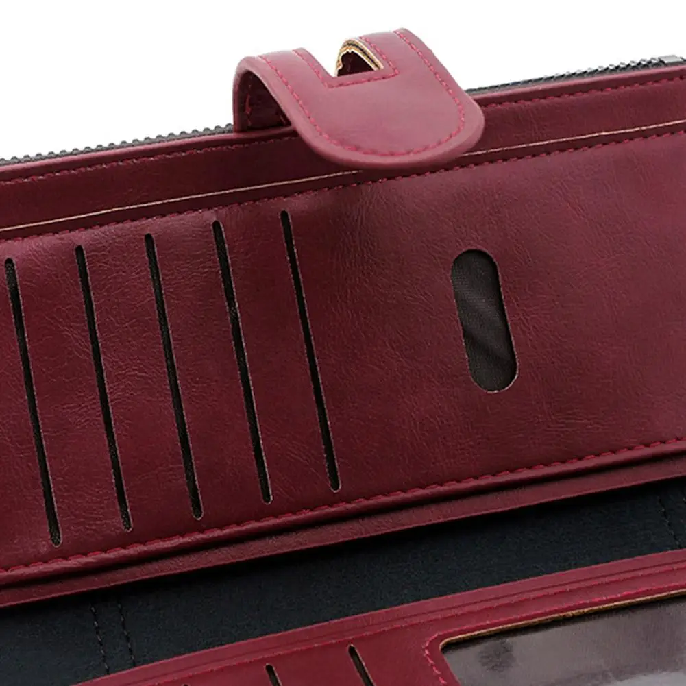 Luxury Fashion PU Leather Long Wallet Women's Slim Clutch Purse with Zipper Coin Pocket for Designer Style Elegant Daily Use