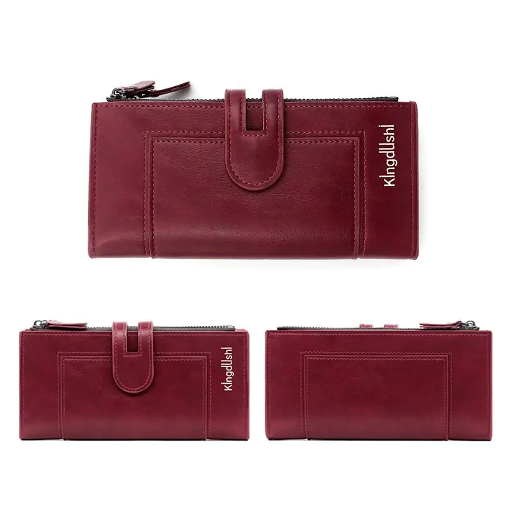 Luxury Fashion PU Leather Long Wallet Women's Slim Clutch Purse with Zipper Coin Pocket for Designer Style Elegant Daily Use