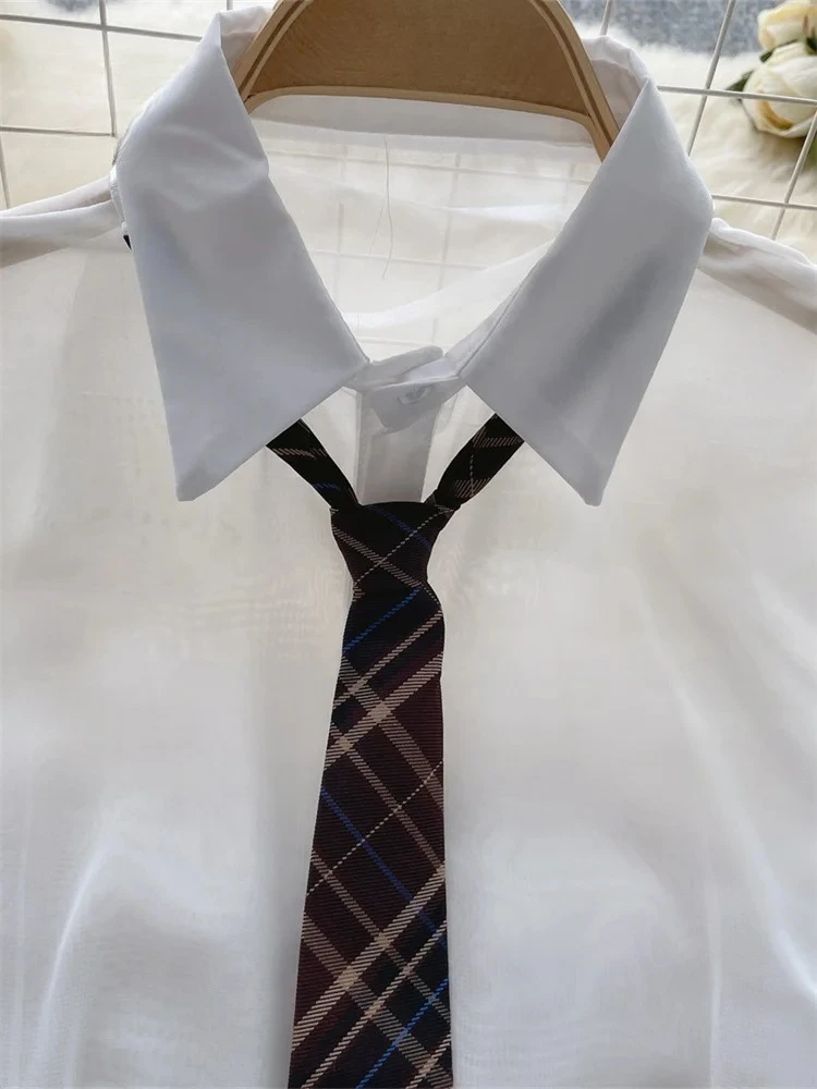Plaid JK Uniform Short Sleeve Blouse And Pleated Skirt Set Women Sexy Comfortable Uniform Suit Female Clothing New