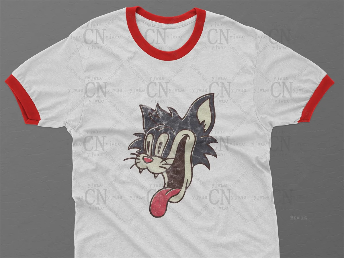 Crazy Cat Smiling Psycho T-Shirt Patrick Hockstetter Character T-Shirt High Quality Casual Tee Summer Men'S Women'S T-Shirts