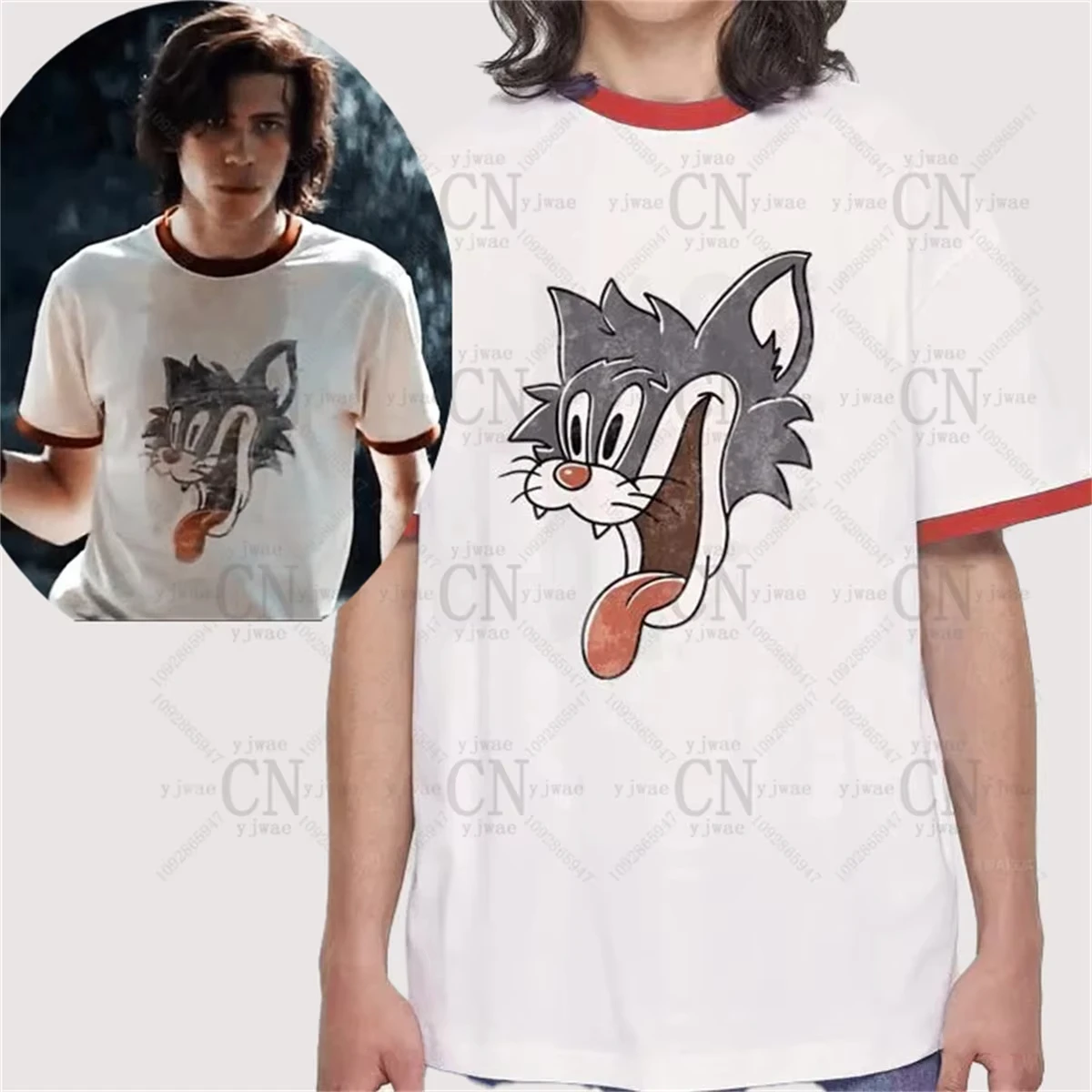 Crazy Cat Smiling Psycho T-Shirt Patrick Hockstetter Character T-Shirt High Quality Casual Tee Summer Men'S Women'S T-Shirts