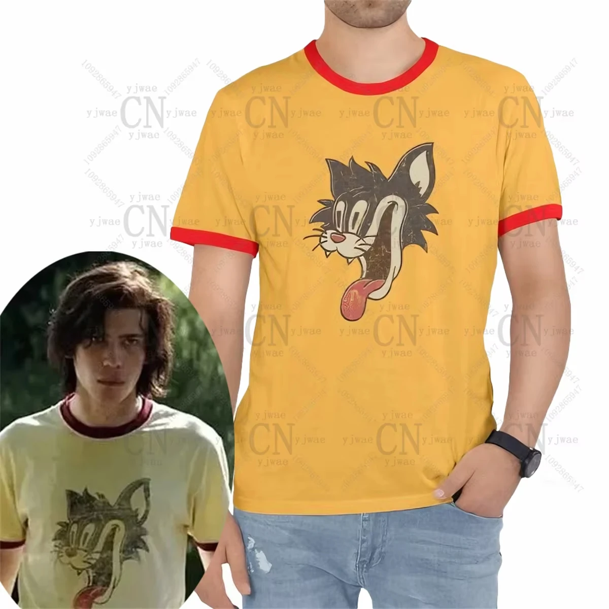 Crazy Cat Smiling Psycho T-Shirt Patrick Hockstetter Character T-Shirt High Quality Casual Tee Summer Men'S Women'S T-Shirts