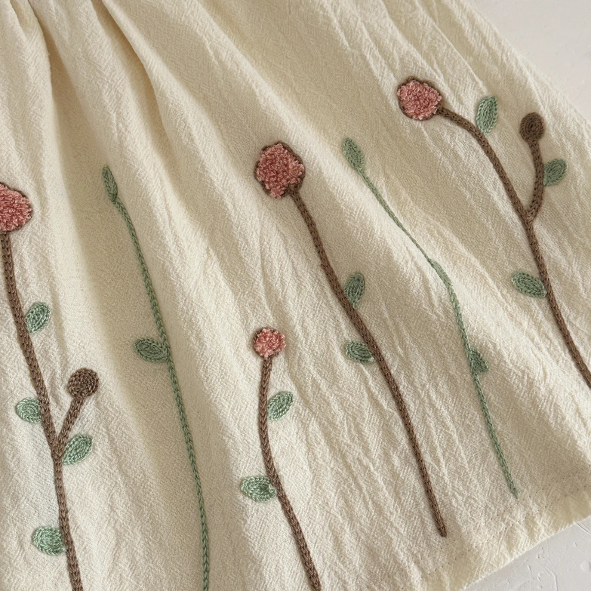 Summer New Girls Infant Floral Embroidery Dress Breathable Baby Princess Dress 0-3 Years Cute Short Sleeve Dress