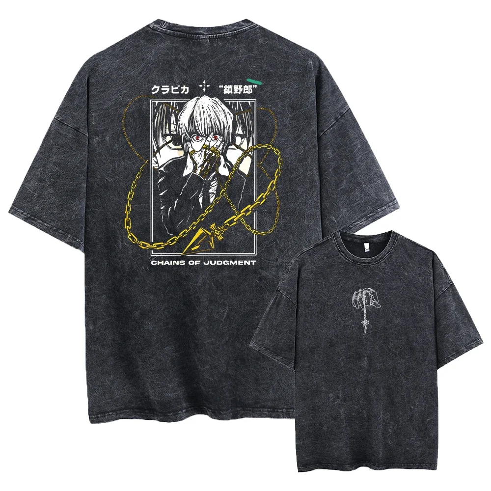 2026 New Anime Hunter X Hunter Washed New Arrival Mens Clothes Tee Shirt Homme Graphic T-Shirts Men Tshirt for Men Ropa Hombre