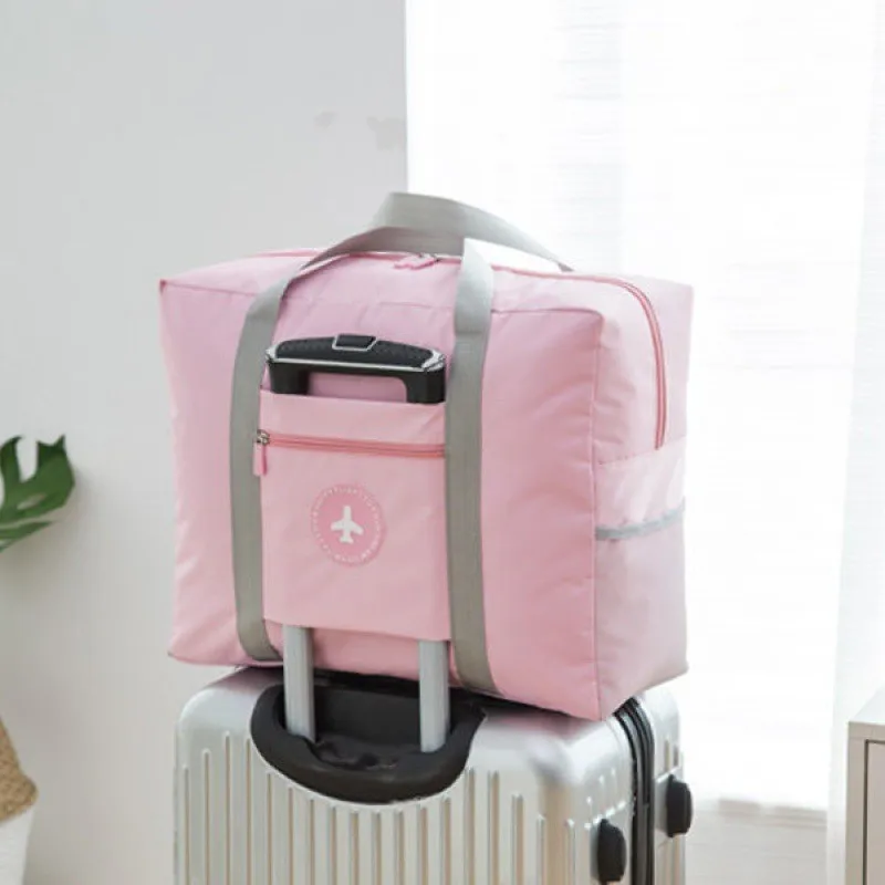 Fashion Solid Color Foldable Travel Duffel Bag Large Capacity Waterproof Oxford Cloth Luggage Storage for Sports And Travel