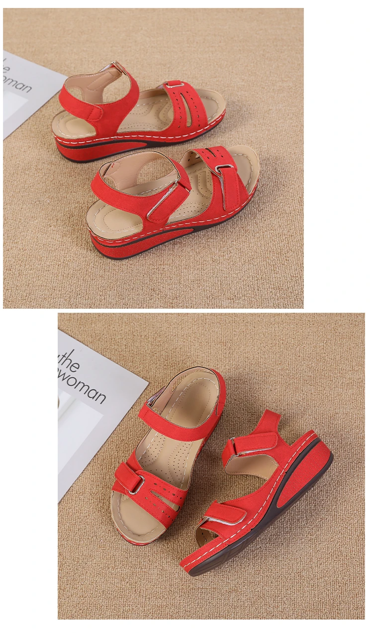 2026 New Open Toe Fashion Women's Sandals Summer Soft Sexy Womens Sandals Wedge Buckle Women's Orthopedic Sandal Footwear 35-43