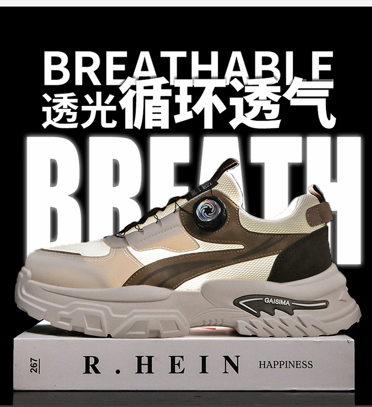 2026 Spring New Sports Shoes for Men, Thick-Soled Sports Korean Style Casual Dad Shoes, Breathable Low-Top Running Shoes, Versatile