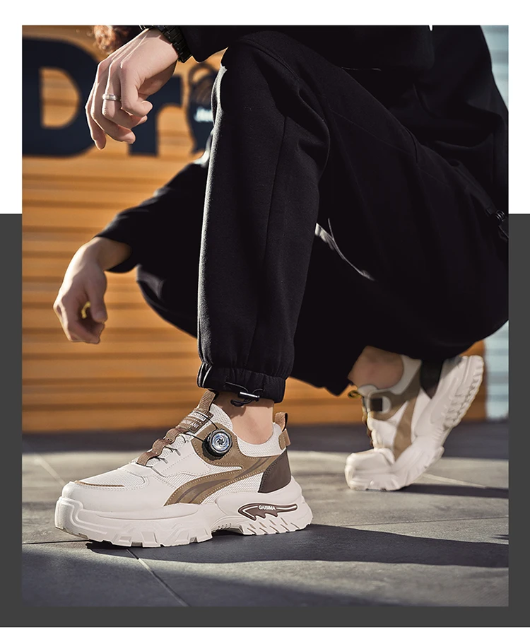 2026 Spring New Sports Shoes for Men, Thick-Soled Sports Korean Style Casual Dad Shoes, Breathable Low-Top Running Shoes, Versatile
