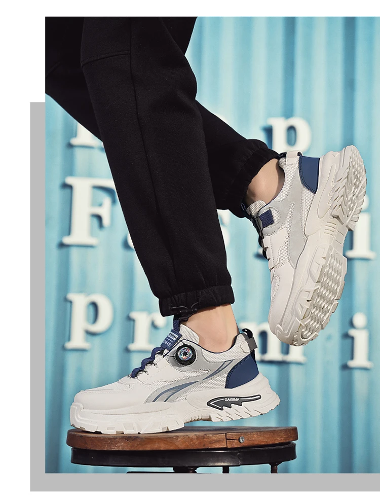 2026 Spring New Sports Shoes for Men, Thick-Soled Sports Korean Style Casual Dad Shoes, Breathable Low-Top Running Shoes, Versatile