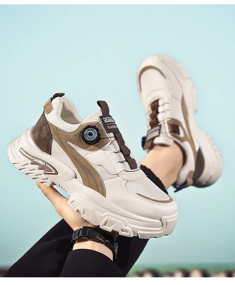 2026 Spring New Sports Shoes for Men, Thick-Soled Sports Korean Style Casual Dad Shoes, Breathable Low-Top Running Shoes, Versatile