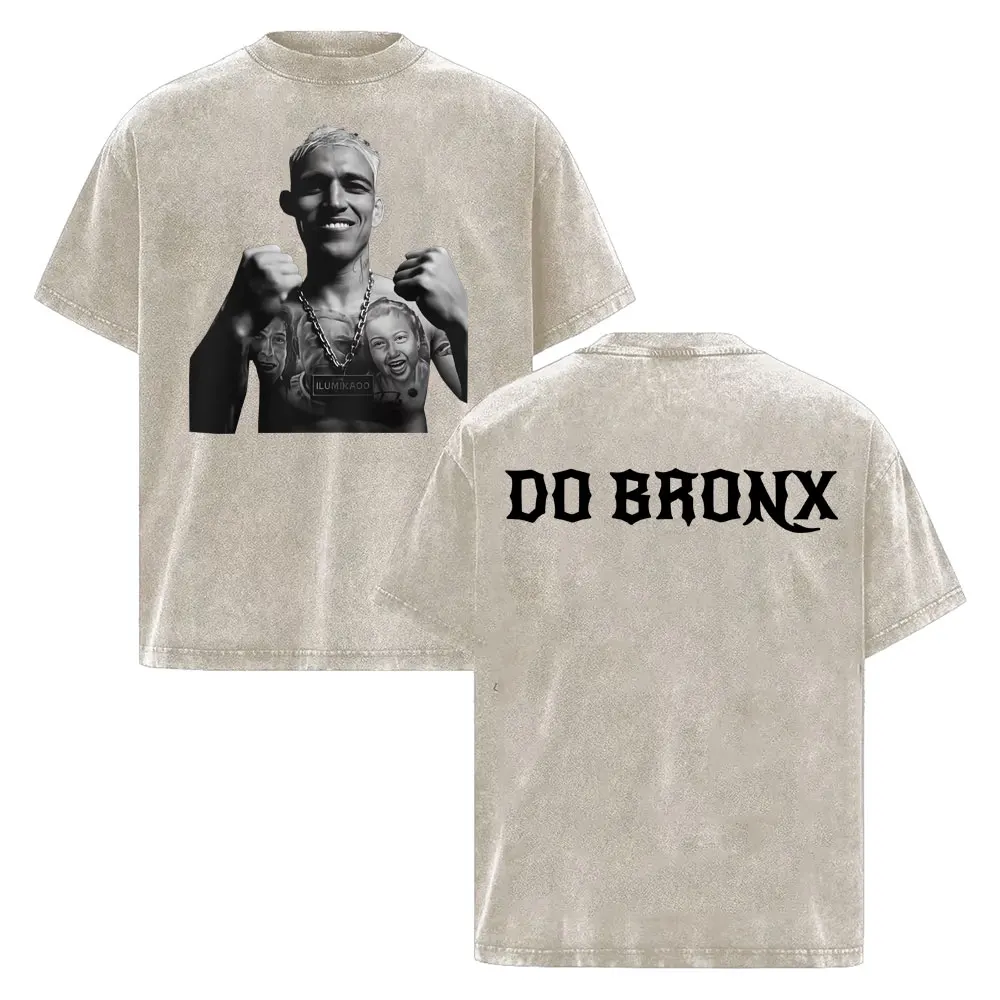 Charles Oliveira Do Bronx Vintage Washed T Shirt Men Women Harajuku Classic Oversized T Shirts High Quality Cozy Cotton T-shirts
