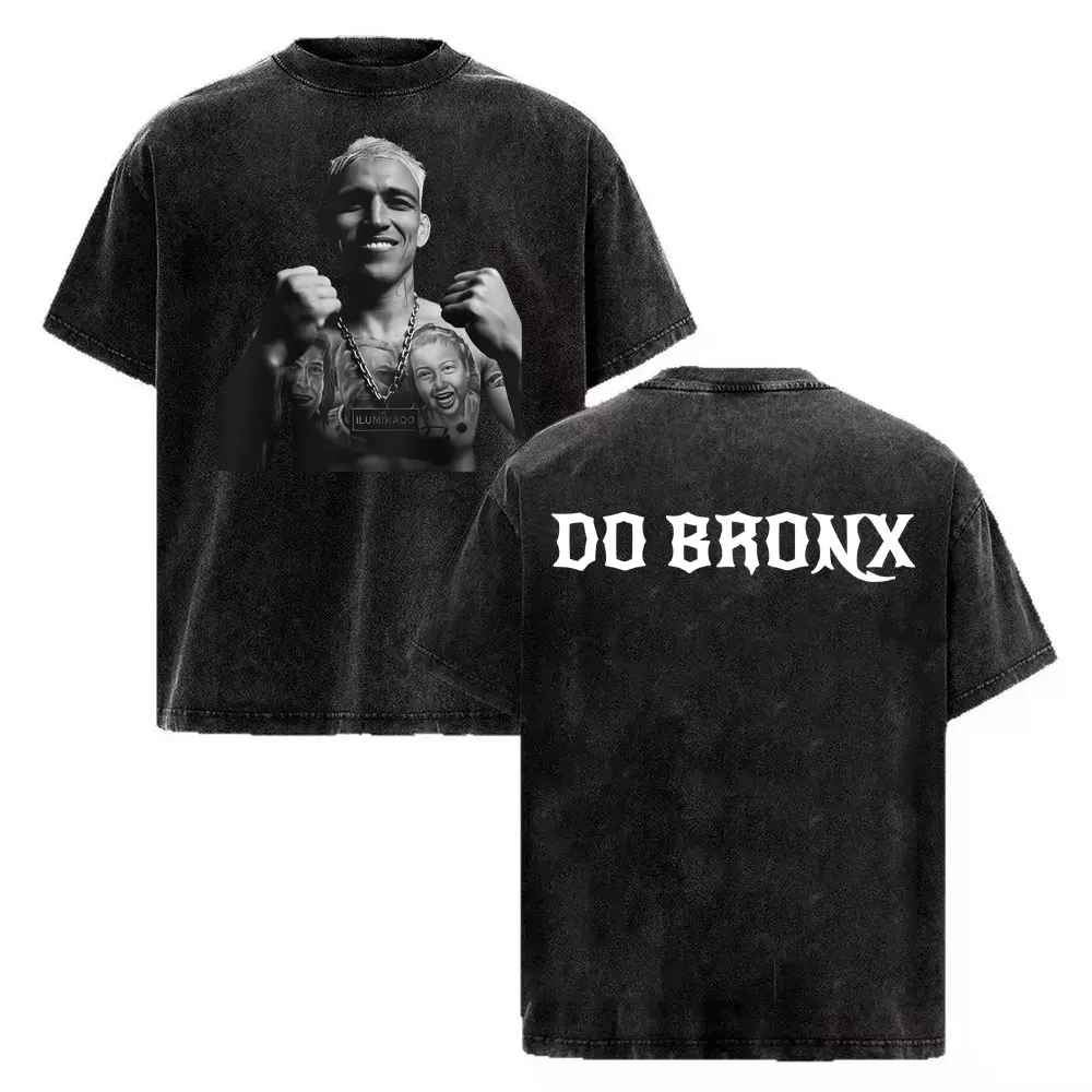 Charles Oliveira Do Bronx Vintage Washed T Shirt Men Women Harajuku Classic Oversized T Shirts High Quality Cozy Cotton T-shirts