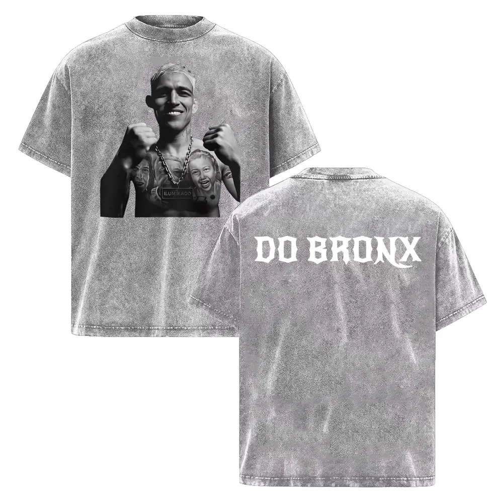 Charles Oliveira Do Bronx Vintage Washed T Shirt Men Women Harajuku Classic Oversized T Shirts High Quality Cozy Cotton T-shirts