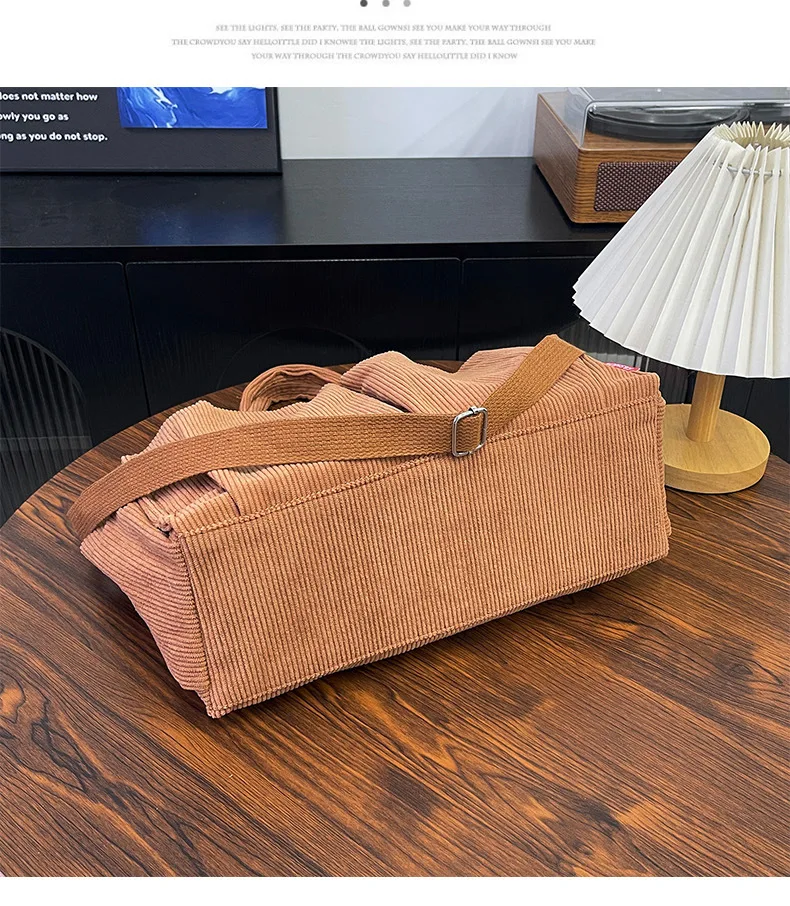 Warm Corduroy Tote Bag, Spacious Handbag Shopping Bag, Stylish & Practical Shoulder Bag, Casual Minimalist Single Crossbody Bag