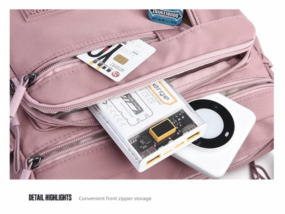Fashion Multi-Pockets Crossbody Bag Waterproof Large Capacity Shoulder Bag Nylon Messenger Handbag Women