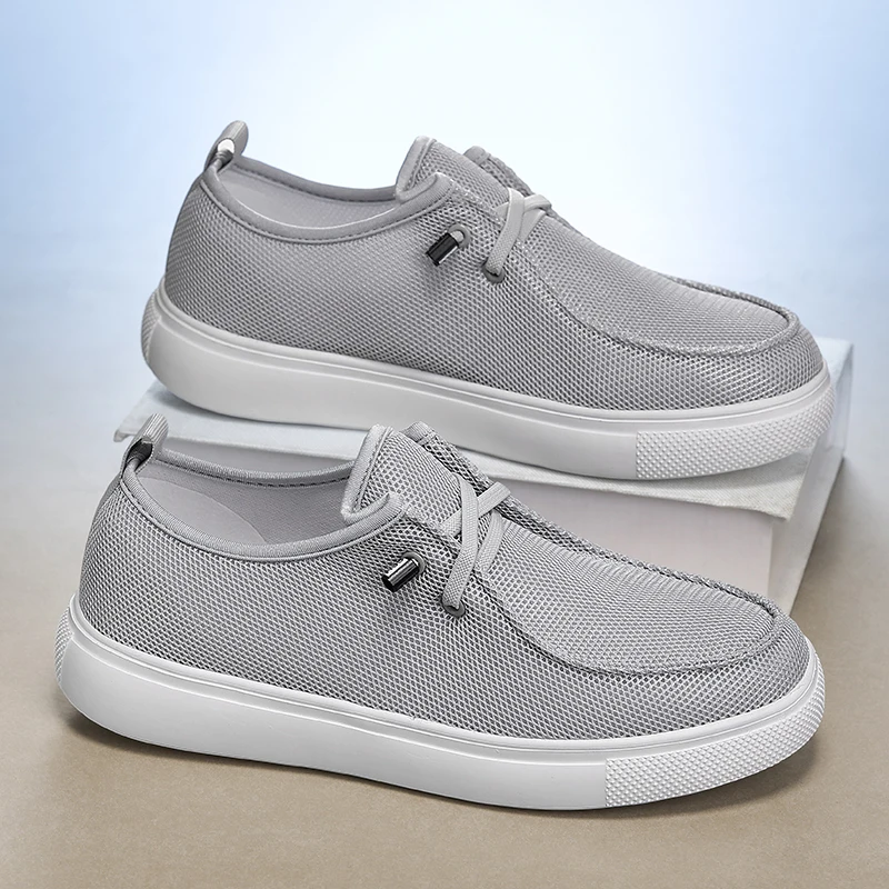 Men's Casual and Comfortable Loafers, Easy-To-Wear and Easy-To-Remove Sneakers, Single-Color Fabric Upper, Non-Slip and Wear-Resistant Sole, Round Toe Design, Low-Top Style, Suitable for Spring and Summer Casual Sports Style