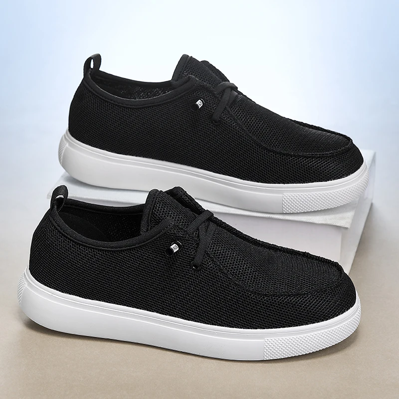 Men's Casual and Comfortable Loafers, Easy-To-Wear and Easy-To-Remove Sneakers, Single-Color Fabric Upper, Non-Slip and Wear-Resistant Sole, Round Toe Design, Low-Top Style, Suitable for Spring and Summer Casual Sports Style