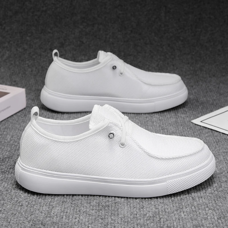 Men's Casual and Comfortable Loafers, Easy-To-Wear and Easy-To-Remove Sneakers, Single-Color Fabric Upper, Non-Slip and Wear-Resistant Sole, Round Toe Design, Low-Top Style, Suitable for Spring and Summer Casual Sports Style
