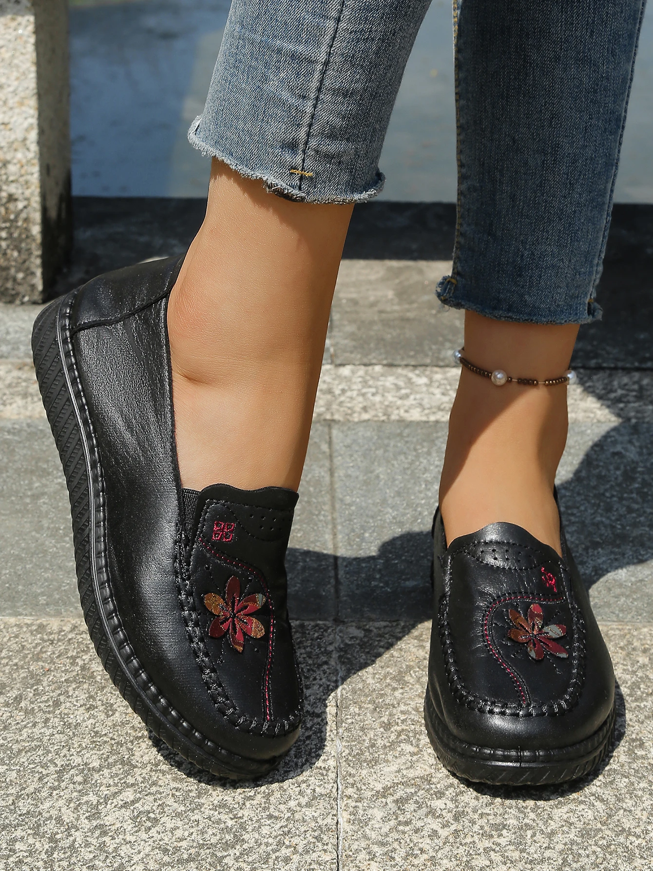 Women Shoes Ultra-Light Polyurethane Sole Artificial Leather Shoes Woman 2026 Summer Ladies' Single Shoes