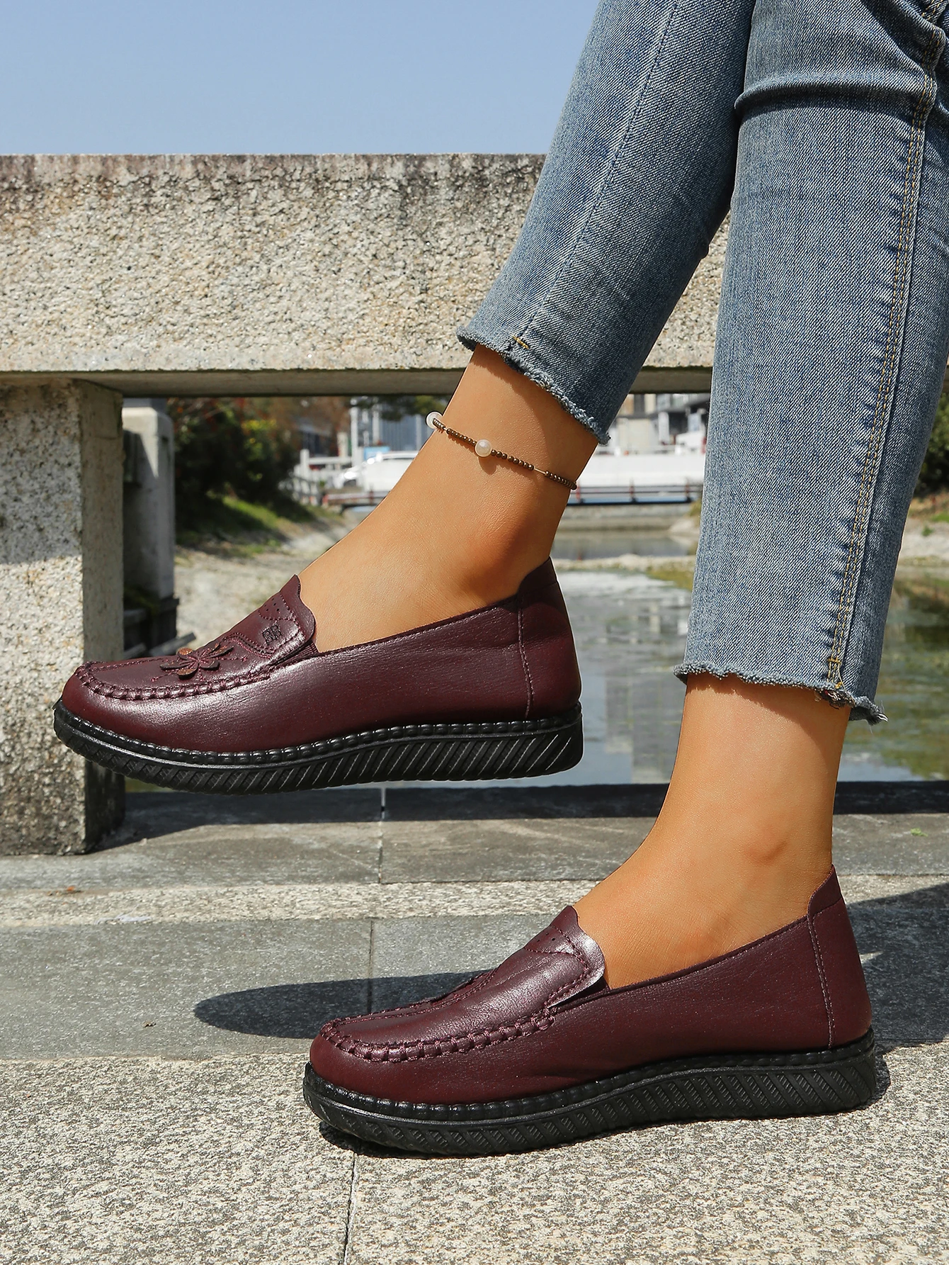 Women Shoes Ultra-Light Polyurethane Sole Artificial Leather Shoes Woman 2026 Summer Ladies' Single Shoes