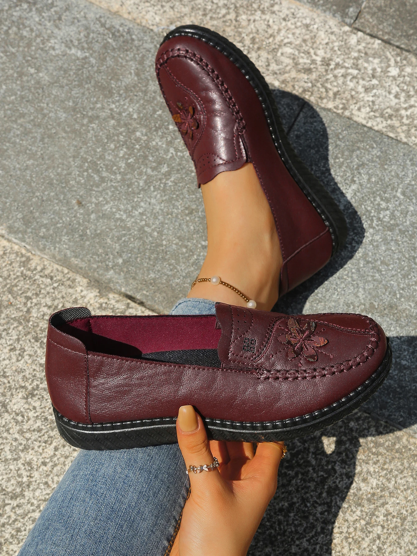 Women Shoes Ultra-Light Polyurethane Sole Artificial Leather Shoes Woman 2026 Summer Ladies' Single Shoes