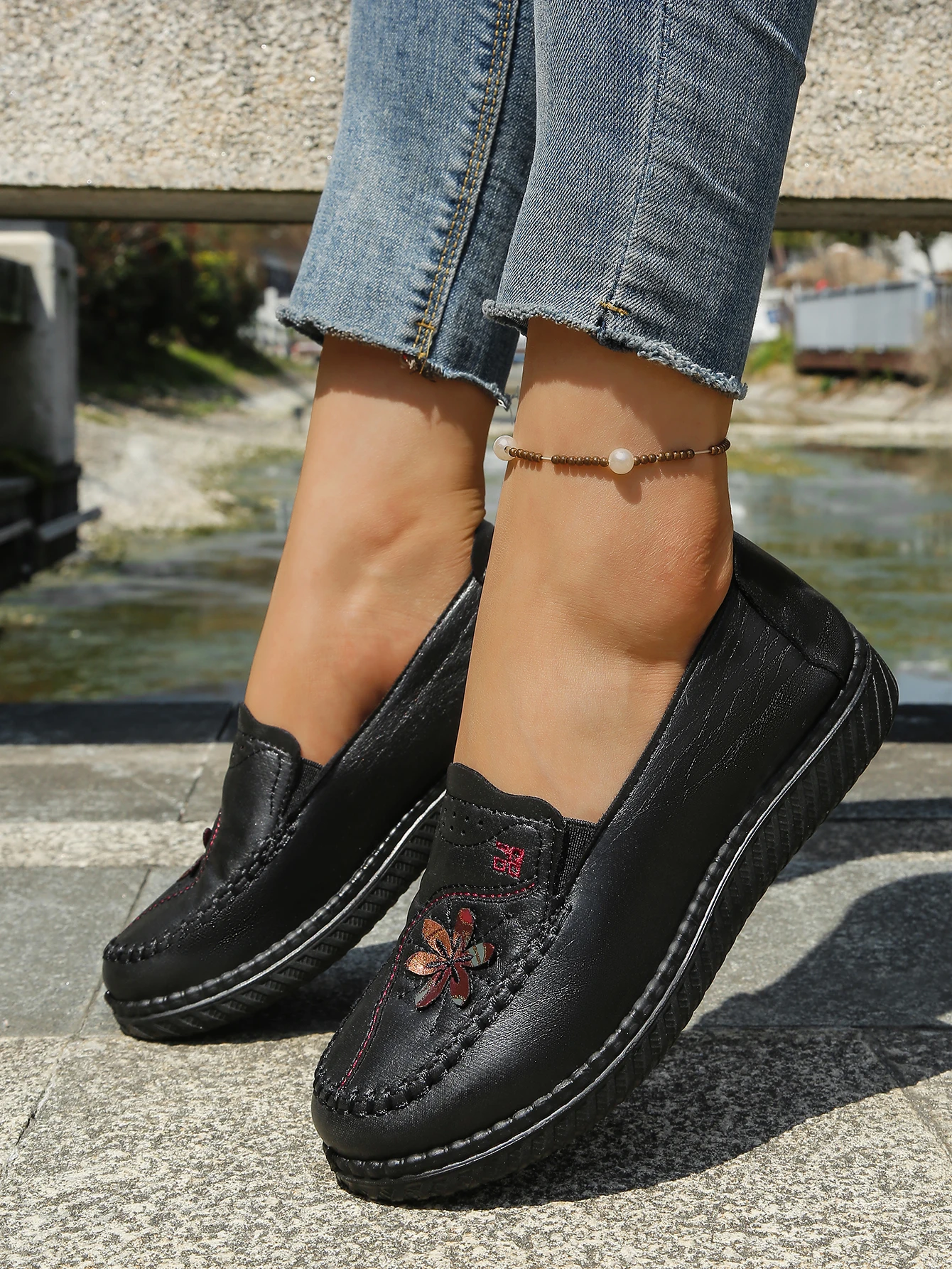 Women Shoes Ultra-Light Polyurethane Sole Artificial Leather Shoes Woman 2026 Summer Ladies' Single Shoes