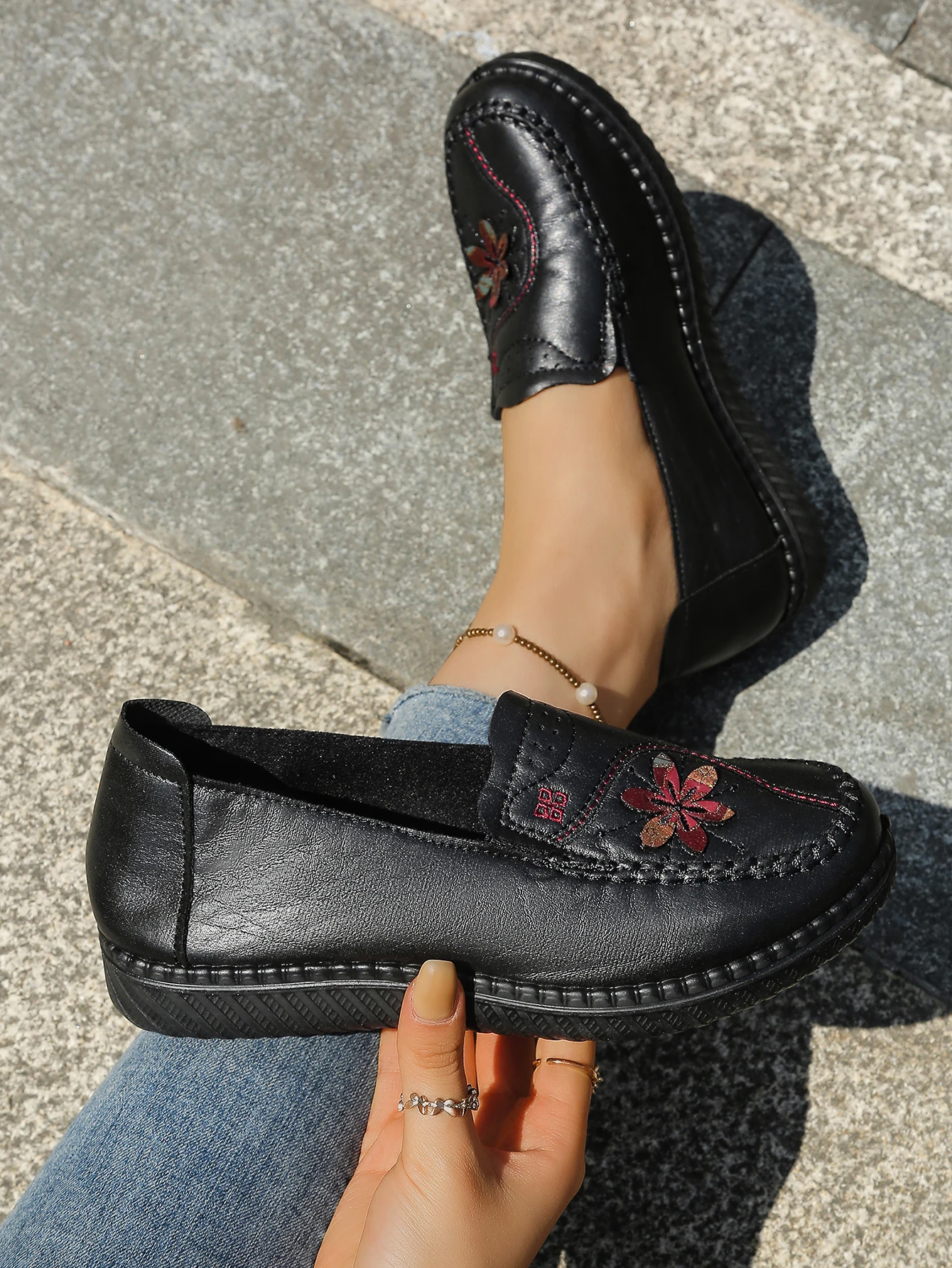 Women Shoes Ultra-Light Polyurethane Sole Artificial Leather Shoes Woman 2026 Summer Ladies' Single Shoes