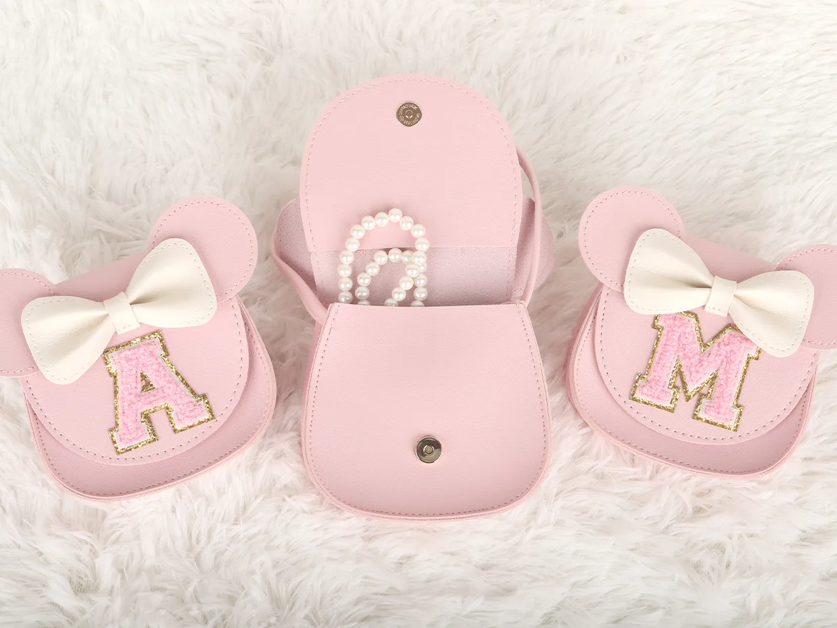Mibasies Toddler Purse Girl Gifts Princess Cartoon Kids Crossbody Bag Fashionable Mini Shoulder Bag for Girls Cute Letter A-Z