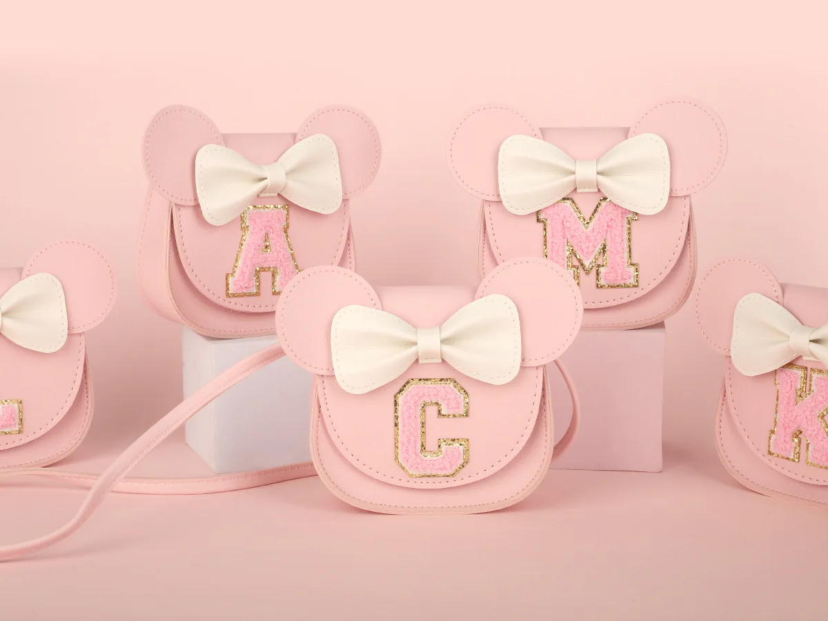 Mibasies Toddler Purse Girl Gifts Princess Cartoon Kids Crossbody Bag Fashionable Mini Shoulder Bag for Girls Cute Letter A-Z