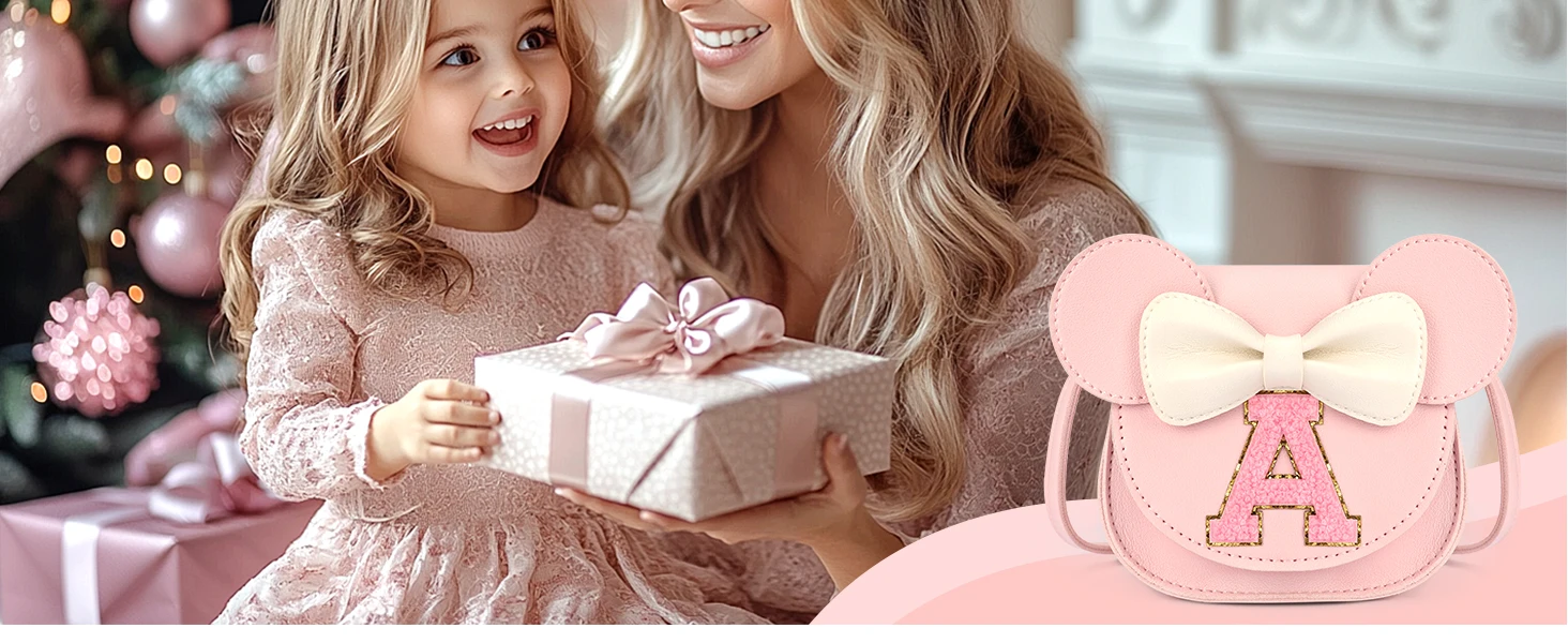 Mibasies Toddler Purse Girl Gifts Princess Cartoon Kids Crossbody Bag Fashionable Mini Shoulder Bag for Girls Cute Letter A-Z