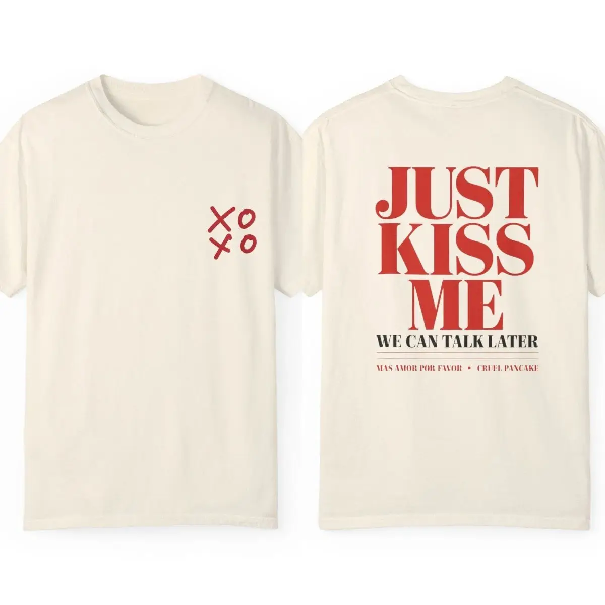 Summer Y2k Fashion T-shirts Just Kiss Me Funny Graphic Print Cotton T-Shirt Positive Shirt Gift Casual Streetwear Unisex 2026