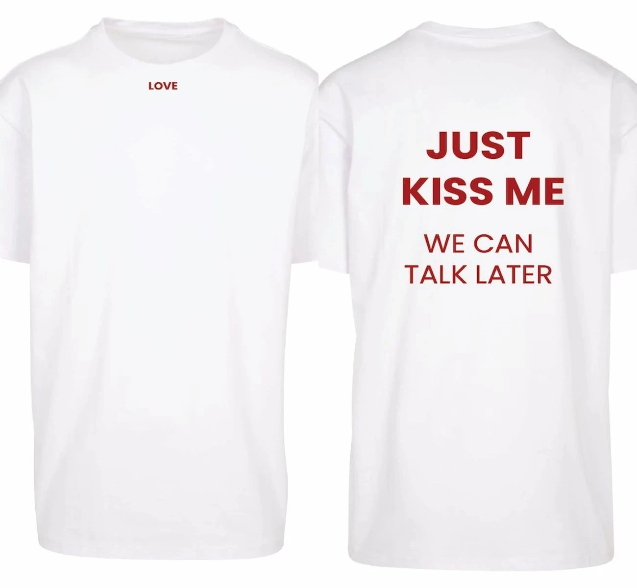 Summer Y2k Fashion T-shirts Just Kiss Me Funny Graphic Print Cotton T-Shirt Positive Shirt Gift Casual Streetwear Unisex 2026