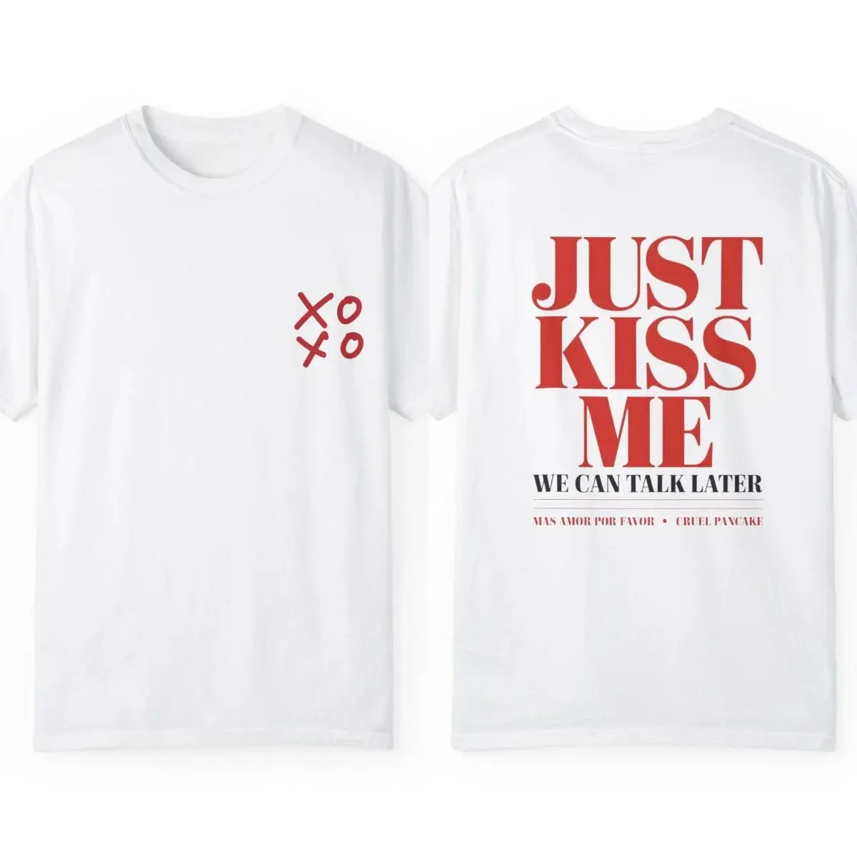 Summer Y2k Fashion T-shirts Just Kiss Me Funny Graphic Print Cotton T-Shirt Positive Shirt Gift Casual Streetwear Unisex 2026