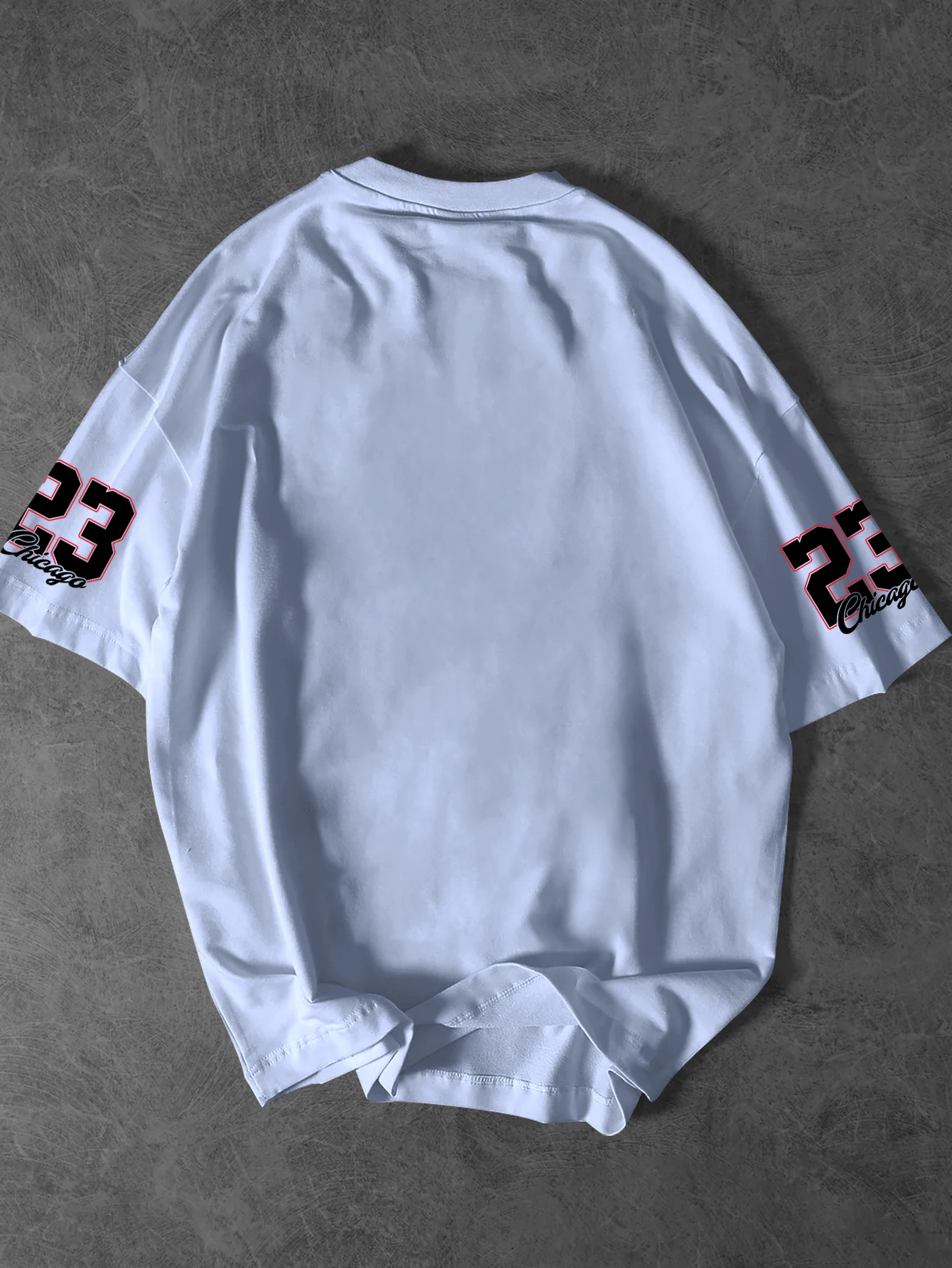 Gothic Chicago 23 Print Long Sleeve T Shirt Men Streetwear Hip Hop Cross Graphic Oversized Tee Casual Fashion Tops