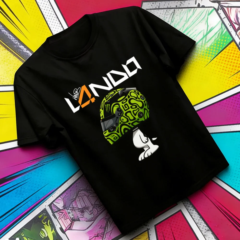 Lando Norris Cotton Top Tees Men Comfortable 80s Retro University 2000s Harajuku Top Tees Punk Pastel 2000s Graphic Colorful