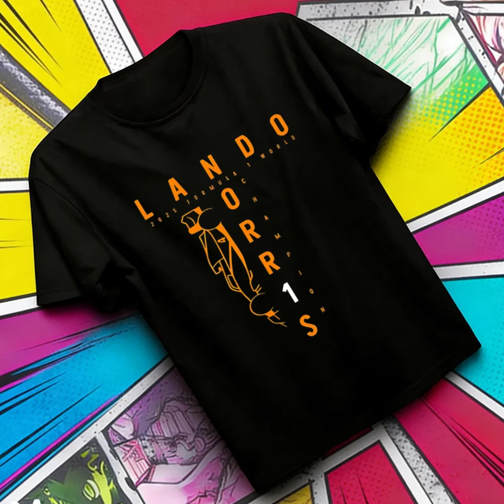 Lando Norris Cotton Top Tees Men Comfortable 80s Retro University 2000s Harajuku Top Tees Punk Pastel 2000s Graphic Colorful