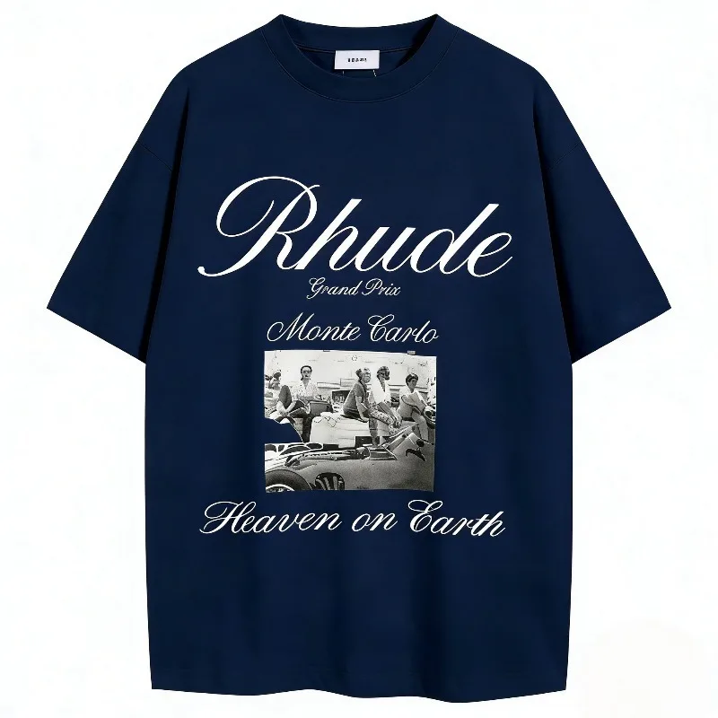 Niche High Street Retro Vintage Cotton100% Poster Short Sleeve Men Loose T-Shirt Breathable Sweat Absorbent Durable Unisex Style