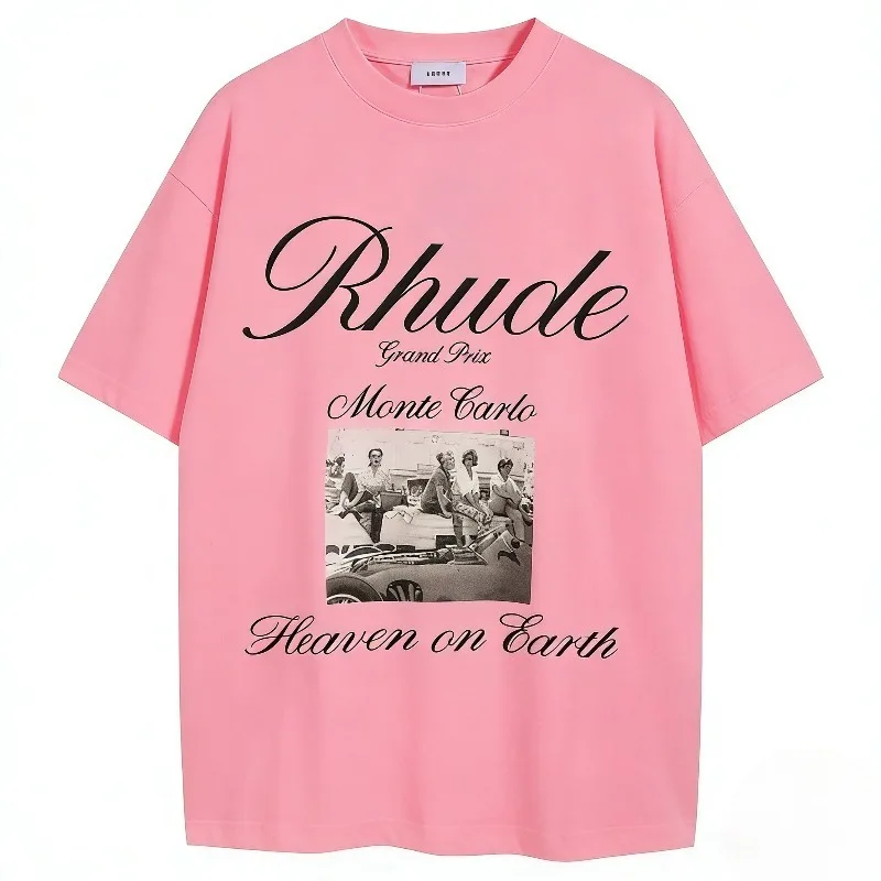 Niche High Street Retro Vintage Cotton100% Poster Short Sleeve Men Loose T-Shirt Breathable Sweat Absorbent Durable Unisex Style