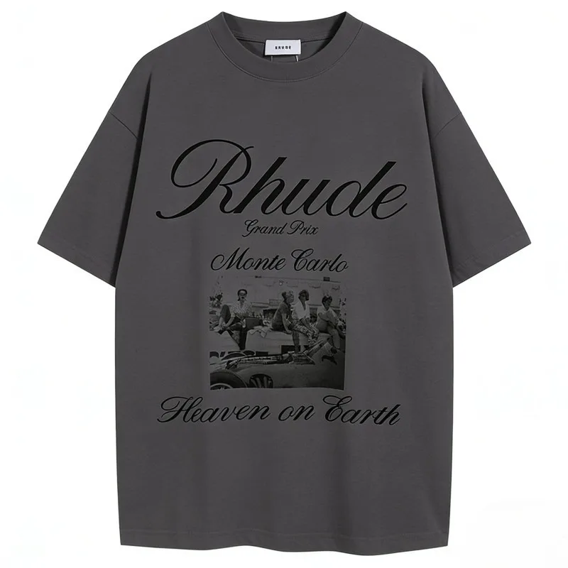 Niche High Street Retro Vintage Cotton100% Poster Short Sleeve Men Loose T-Shirt Breathable Sweat Absorbent Durable Unisex Style