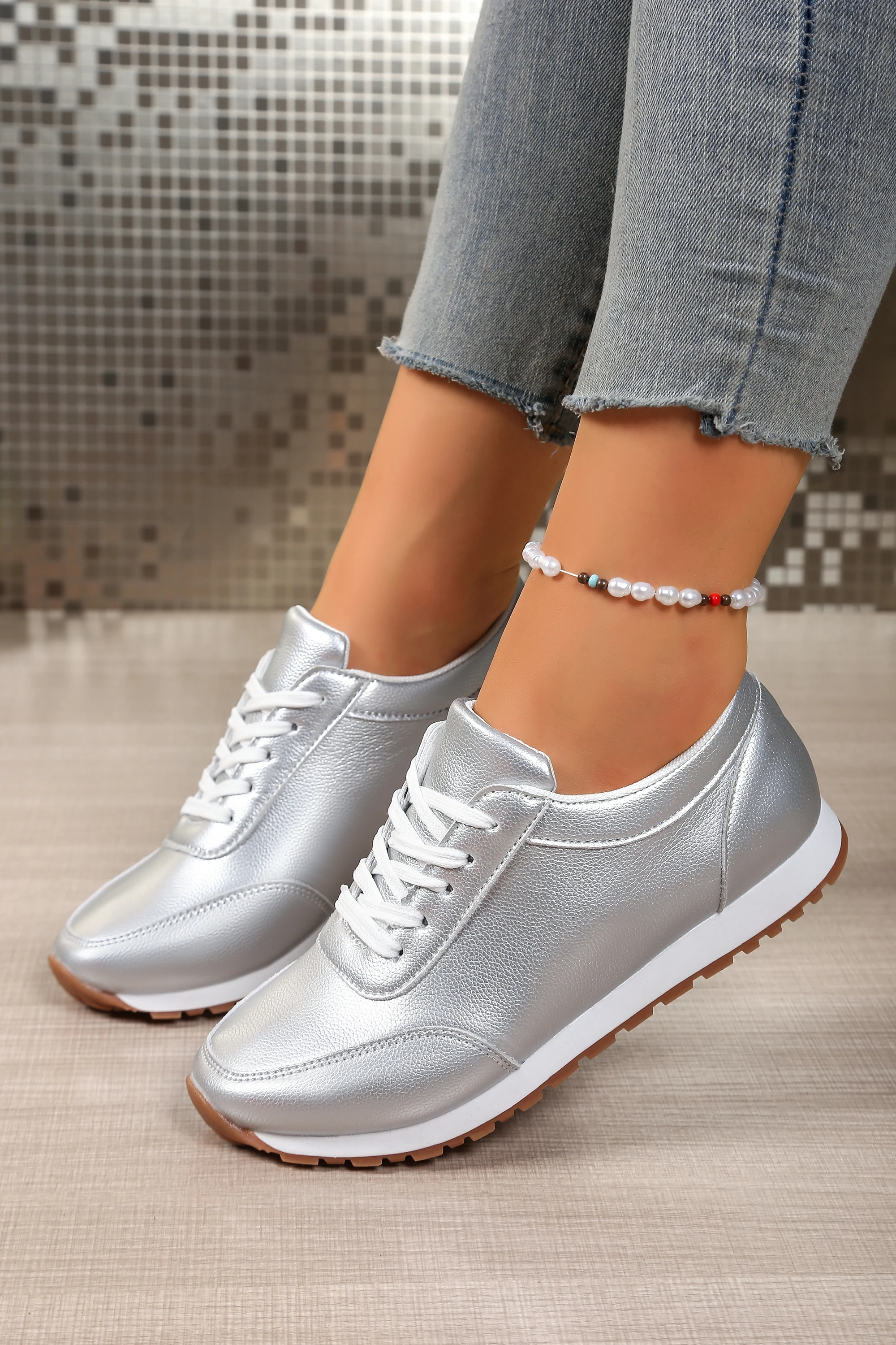 2026 Fashion Women's Sneakers Golden Silver Luxury Girls Walking Shoes Spring/autumn Casual Comfortable Flat Vulcanized Shoes
