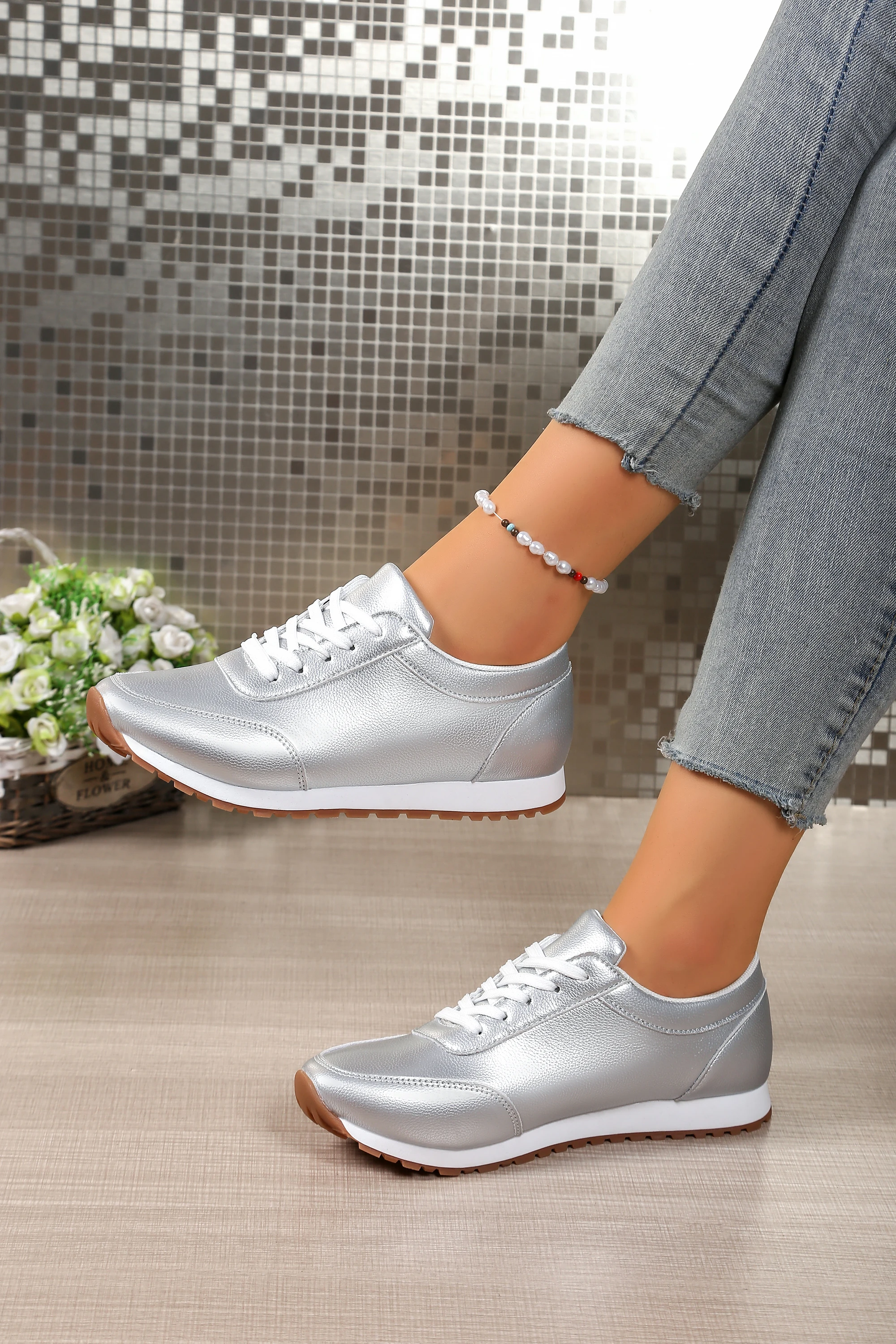 2026 Fashion Women's Sneakers Golden Silver Luxury Girls Walking Shoes Spring/autumn Casual Comfortable Flat Vulcanized Shoes