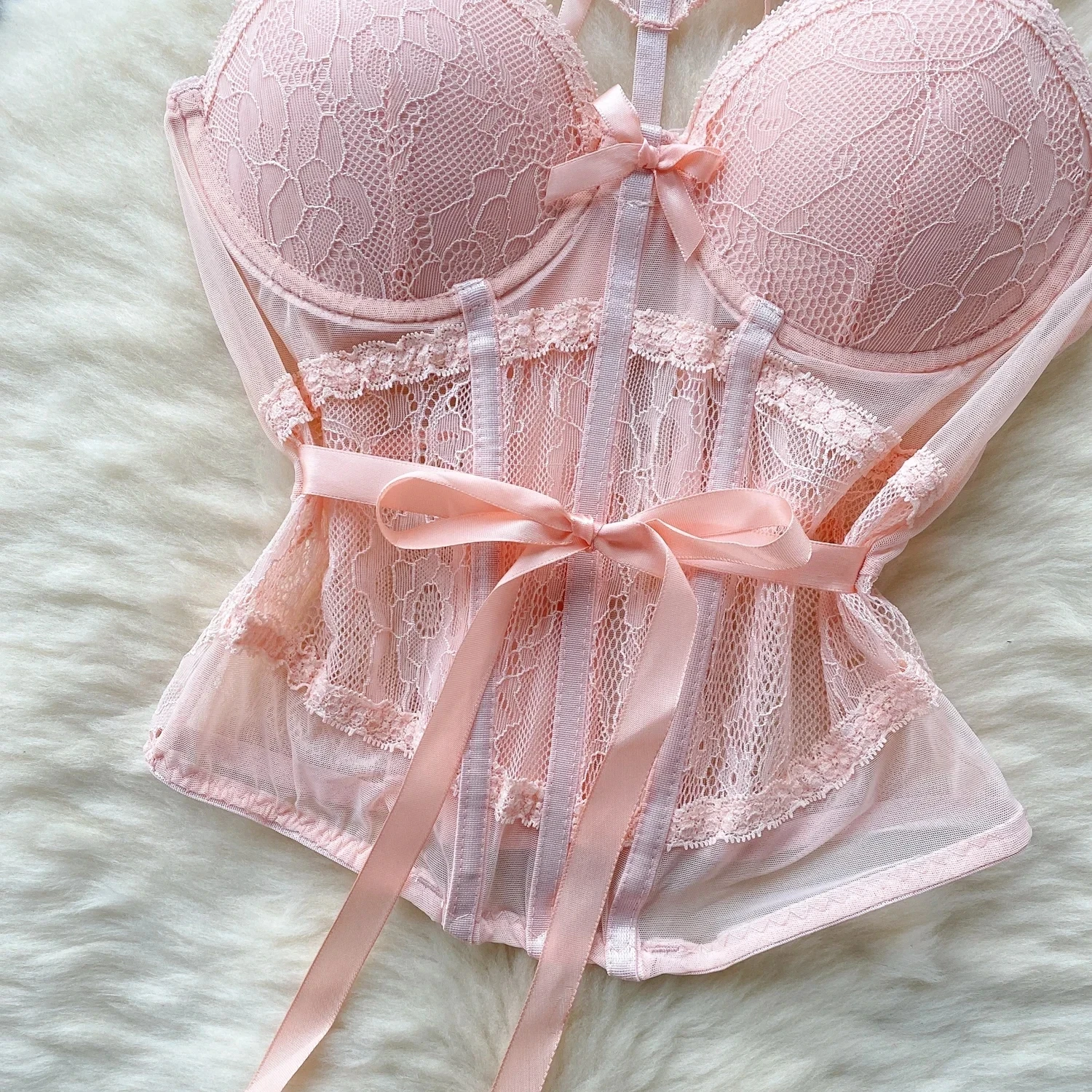 Sexy Lace Mesh Bandage Tube Top Chic Strapless Camis Slim Korean Tanks Top Elegant Basic Crop Top Women Bustier New